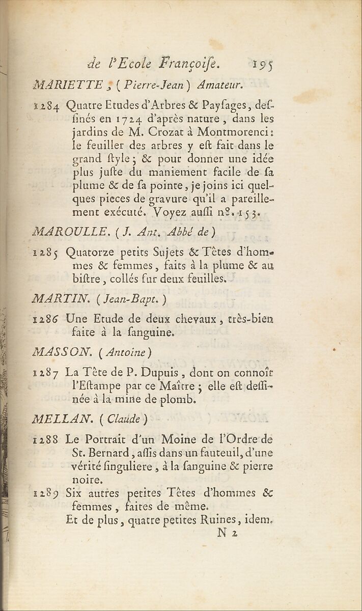Catalogue Raisonné des differens objets dans...le Cabinet de feu Mr. Mariette, Designed by Pierre François Basan (French, Paris 1723–1797 Paris (?)), Printed book with etched plates