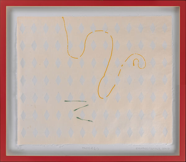 Dawn, Noon, Dusk: Paper (1), Paper (2), Paper (3), Richard Tuttle (American, born Rahway, New Jersey, 1941), Colored pigment on watermarked abaca/linen paper mounted on pigmented cotton in artist-designed, hand painted frames 
