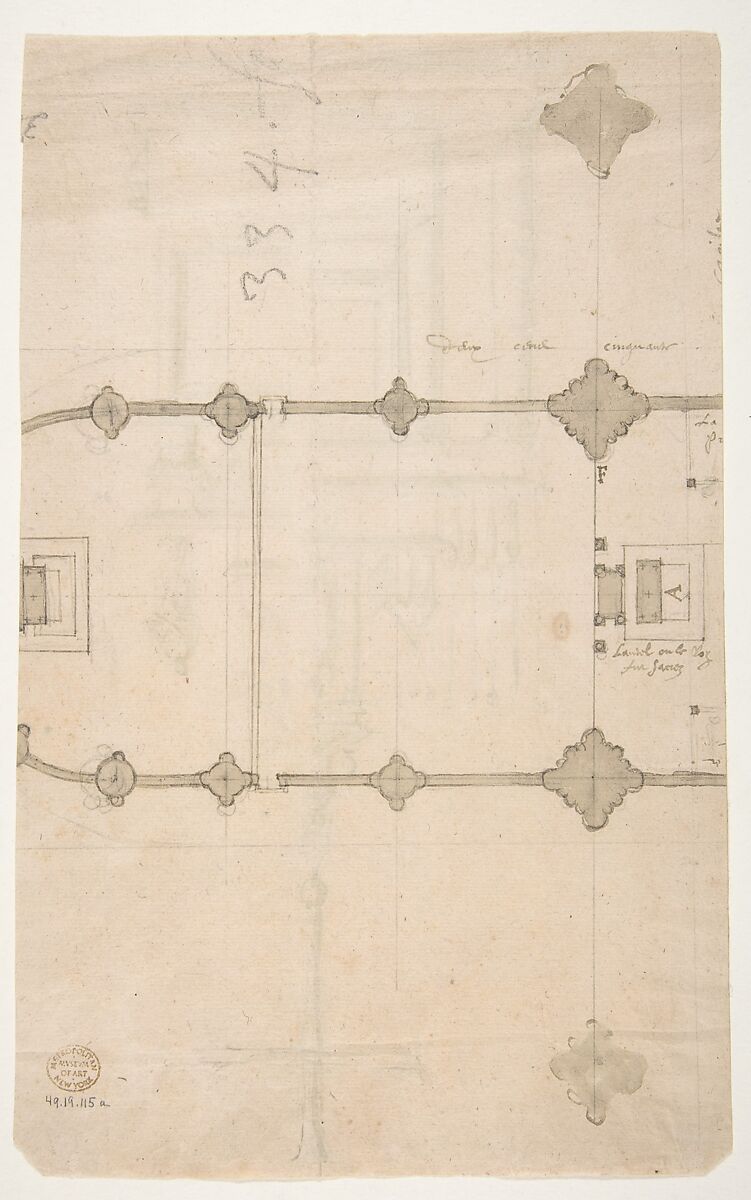 Elevation of a Main Altar with an Alternate Design, Anonymous, French, 16th century, Graphite, pen and brown ink, brush and brown wash