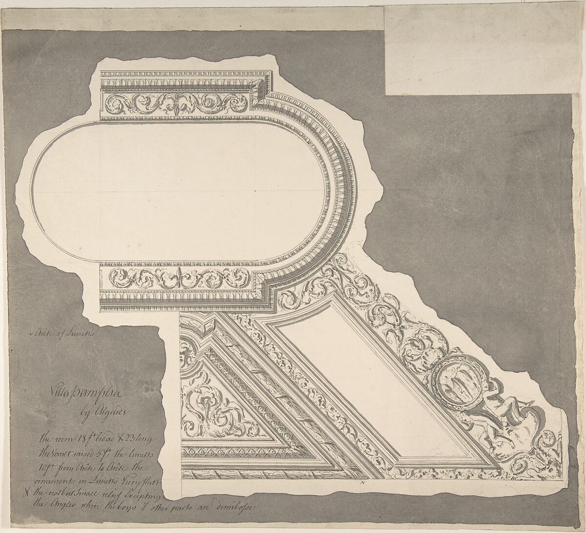 Ceiling of Staircase, Palazzo Mattei, Sir William Chambers (British (born Sweden), Göteborg 1723–1796 London), Pen and ink, brush and gray wash 