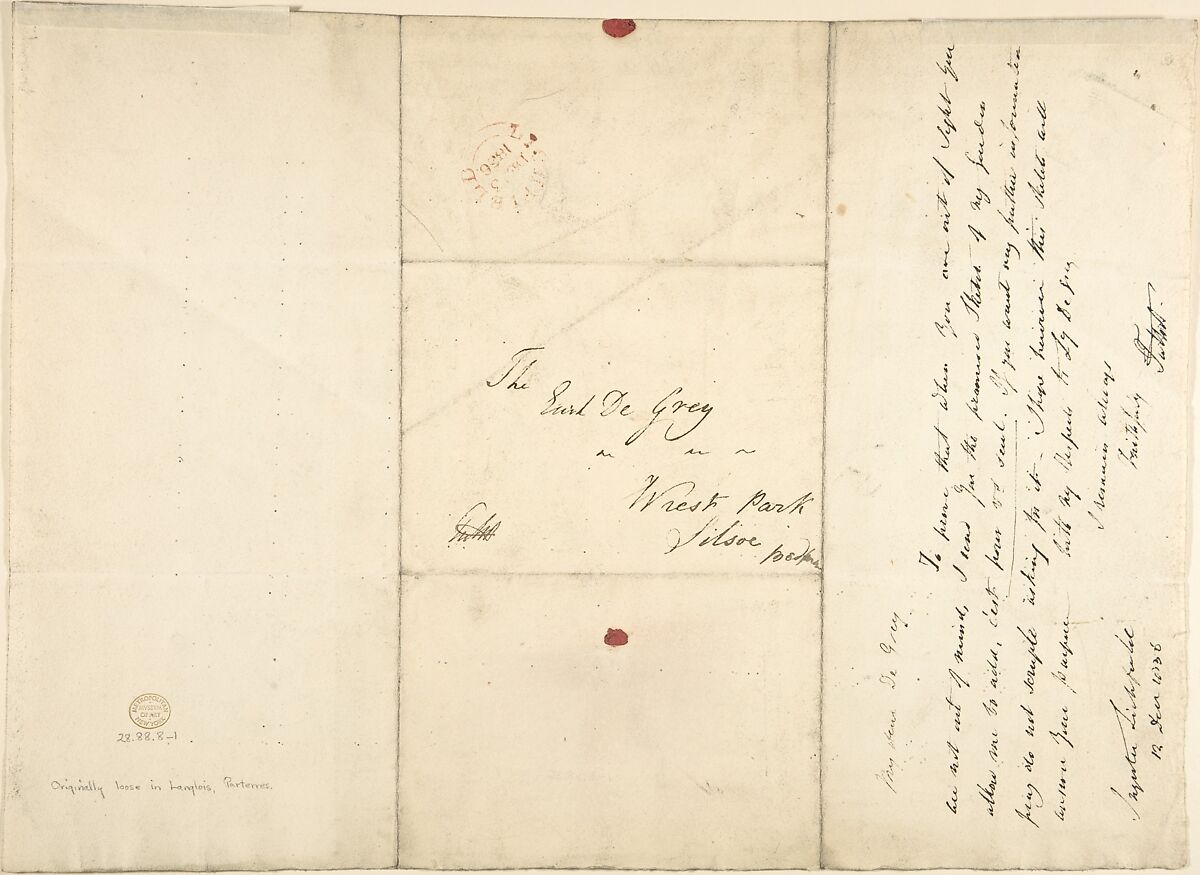 Plan of the Flower Garden on the Northern Front, Ingestre Hall, Staffordshire, Sir Charles Chetwynd, 2nd Earl Talbot (British, 1777–1849), Pen and colored washes