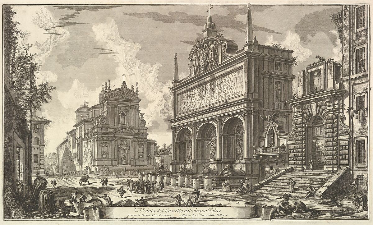 View of the Fountainhead of the Acqua Felice...., from Vedute di Roma (Roman Views), Giovanni Battista Piranesi (Italian, Mogliano Veneto 1720–1778 Rome), Etching; first state of five (Hind) 