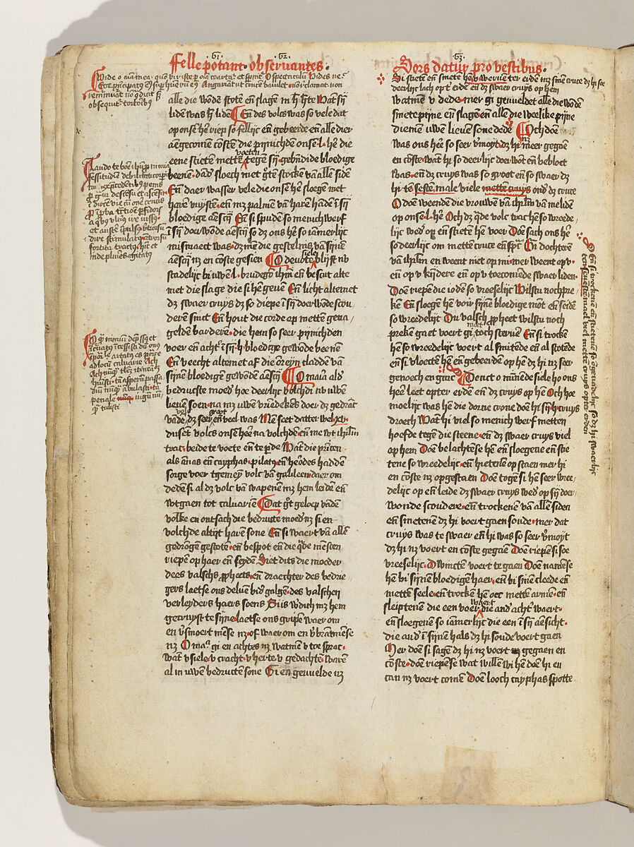 Album with Twelve Engravings of The Passion, a Woodcut of Christ as the Man of Sorrows, and a Metalcut of St. Jerome in Penitence, Israhel van Meckenem (German, Meckenem ca. 1440/45–1503 Bocholt), Engraving, two touched with gold;  woodcut, hand-colored; metalcut, hand-colored; manuscript in dark brown ink with red, and blue initials and flourishes; bound in blind-stamped leather