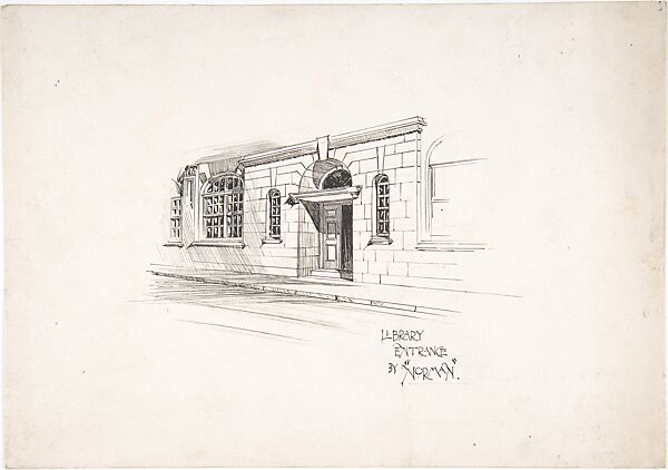 Sketch for an architectural magazine, Anonymous, British, late 19th to early 20th century, Pen and ink over graphite 