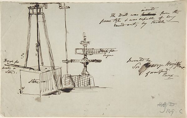 Sketch of a stone drill and saw