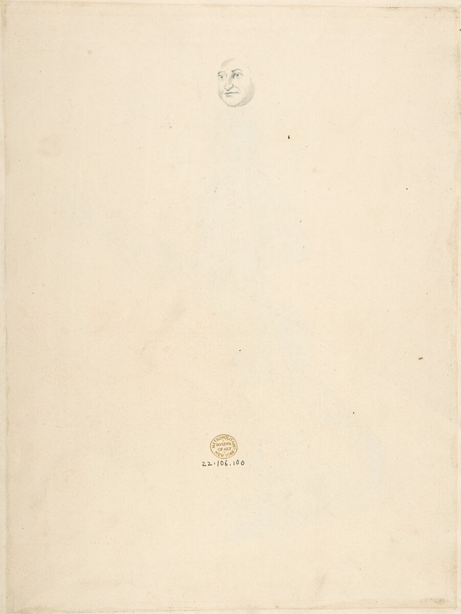 A fencing master (recto); sketch of a man's head (verso), Possibly by Robert Dighton the Elder (British, London ca. 1751–1814 London), Watercolor and gouache (recto); graphite (verso)
