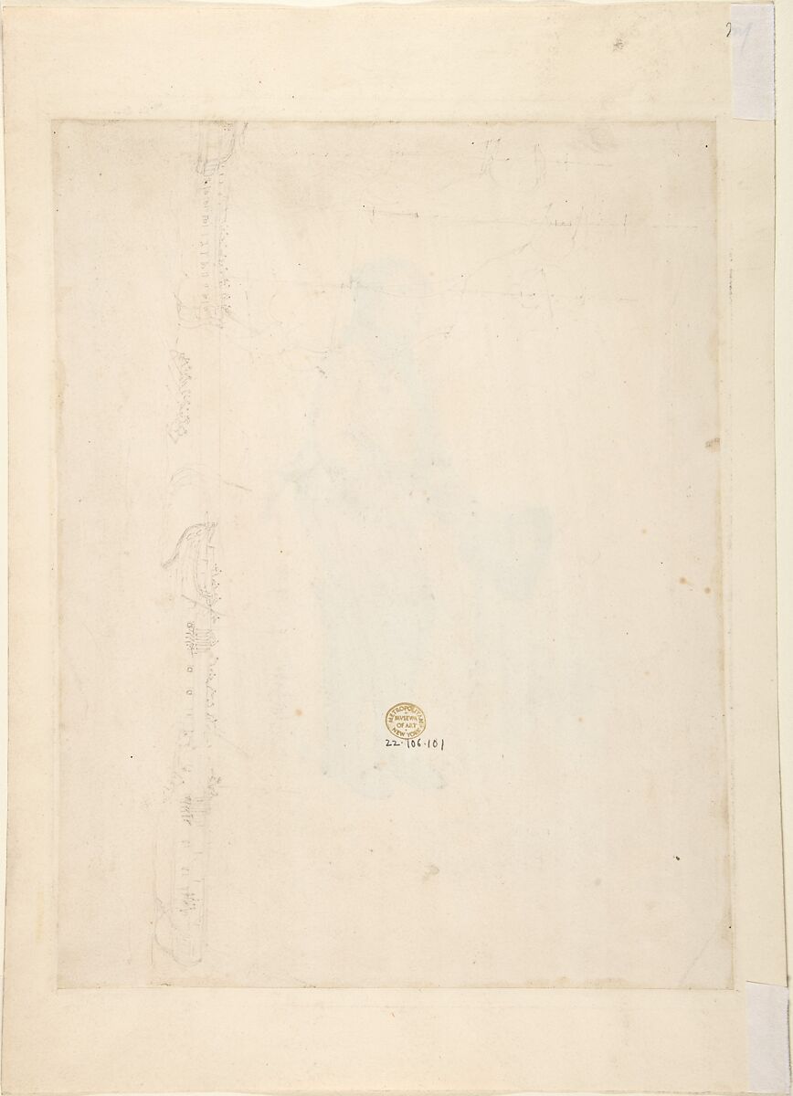 A coachman (recto); ships and rowboats (verso), Possibly by Robert Dighton the Elder (British, London ca. 1751–1814 London), Watercolor and gouache (recto); graphite (verso)