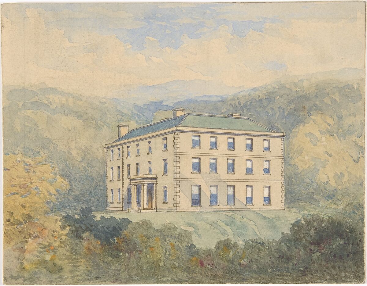 Country house, Anonymous, British, 19th century, Watercolor 