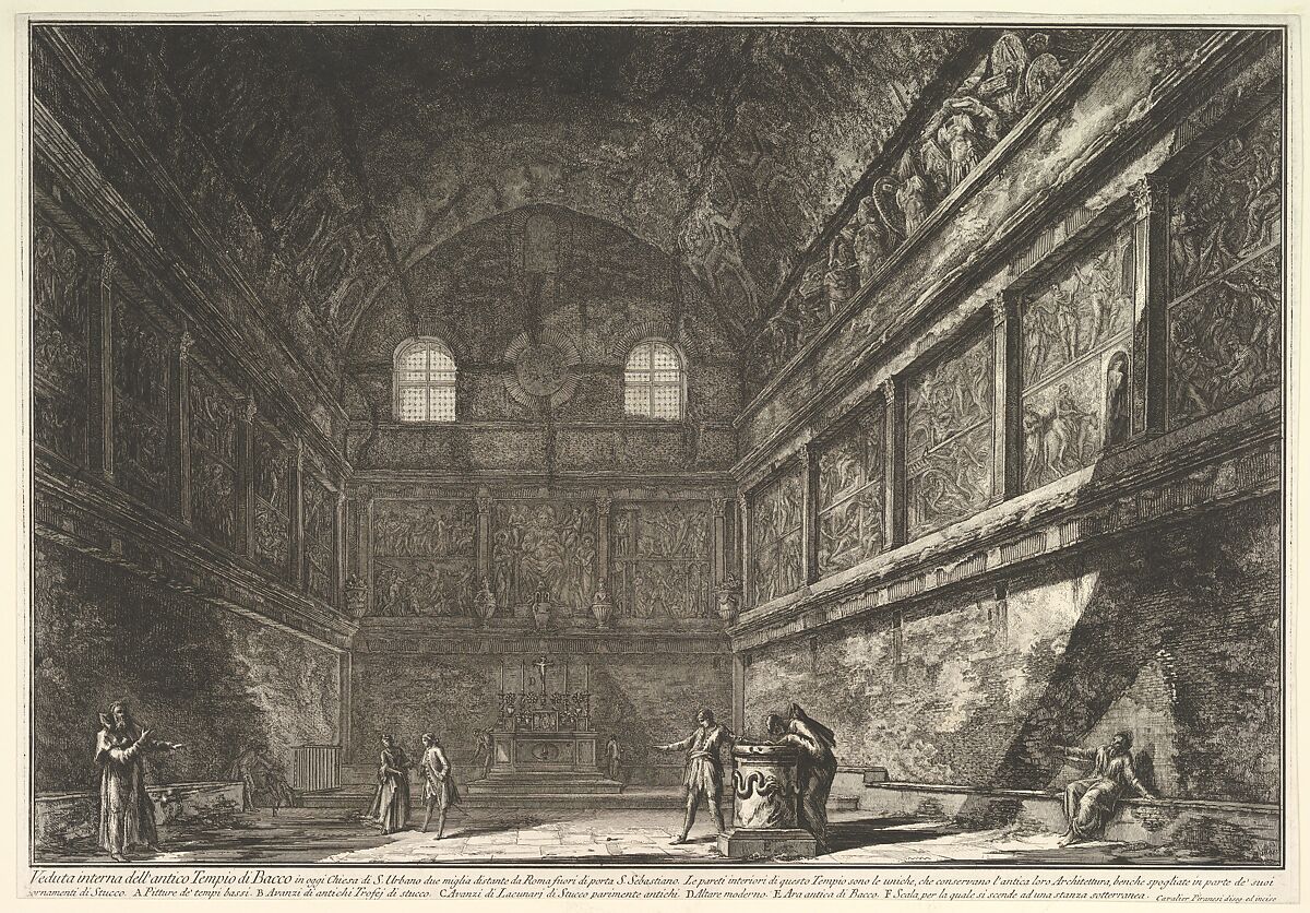 The so-called Temple of Bacchus, now the Church of S. Urban, interior (Veduta interna dell antico Tempio di Bacco, or. di S. Urbano), Giovanni Battista Piranesi (Italian, Mogliano Veneto 1720–1778 Rome), Etching 