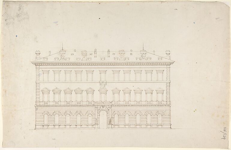Design for a Public Building in the Italian Renaissance Palazzo Style