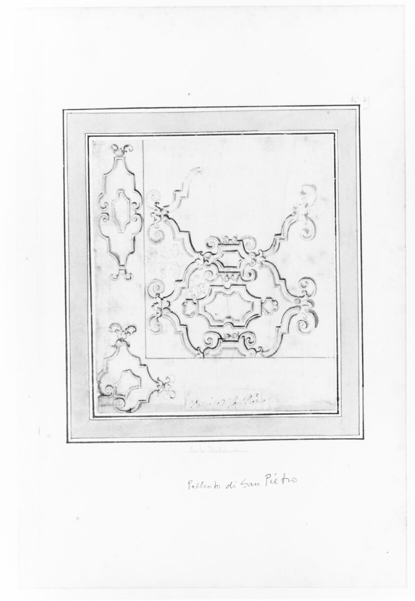 Design for Altar Frontal, Anonymous, Italian, Piedmontese, 18th century, Pen with brown and black ink, brush and gray wash