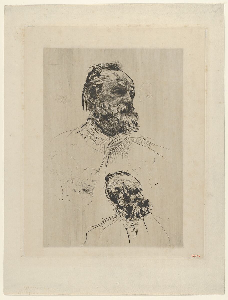 Victor Hugo (three-quarter view), Auguste Rodin (French, Paris 1840–1917 Meudon), Drypoint on laid paper; second state of eight 