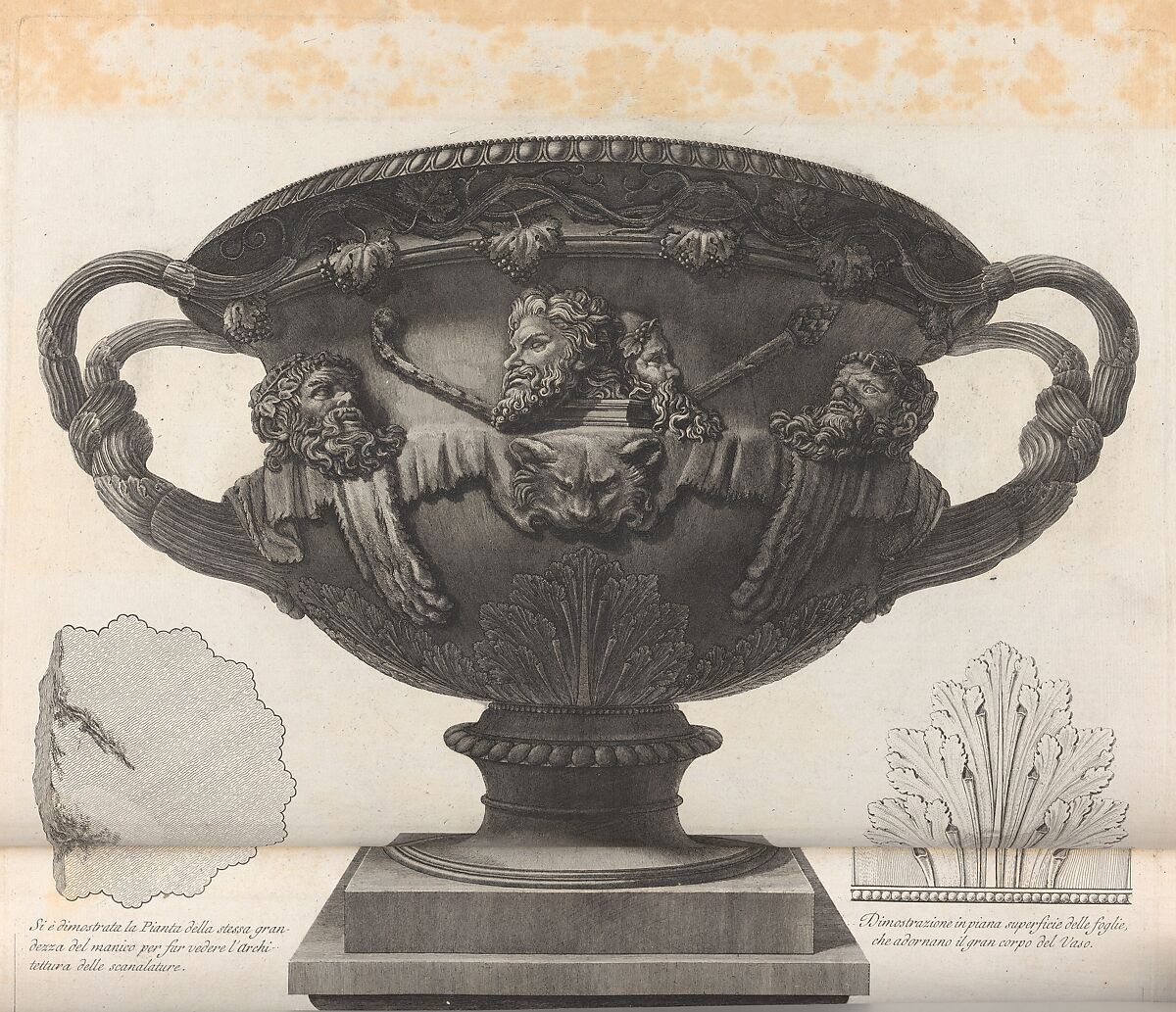 Vasi, candelabri, cippi, sarcofagi, tripodi, lucerne, ed ornamenti antichi disegnati ed incisi dal Cav. Gio. Batt. Piranesi, Vol. I (Vases, candelabra, grave stones, sarcophagi, tripods, lamps, and ornaments designed and etched by Cavalieri Giovanni Battista Piranesi), Giovanni Battista Piranesi (Italian, Mogliano Veneto 1720–1778 Rome), Etching