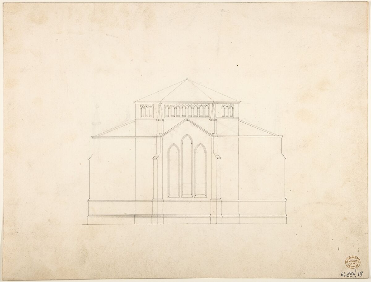 East End of Tunstall Church (recto and verso), Anonymous, British, 19th century, Recto: watercolor over graphite
Verso: pen and ink