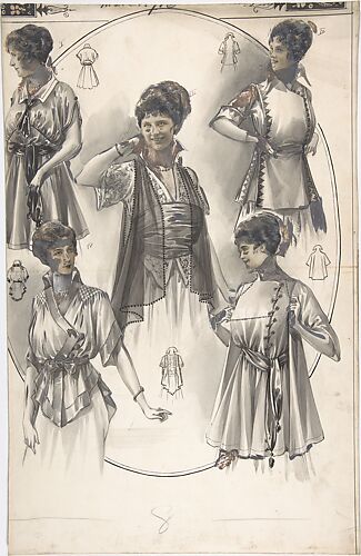 Designs for Five Women's Blouses