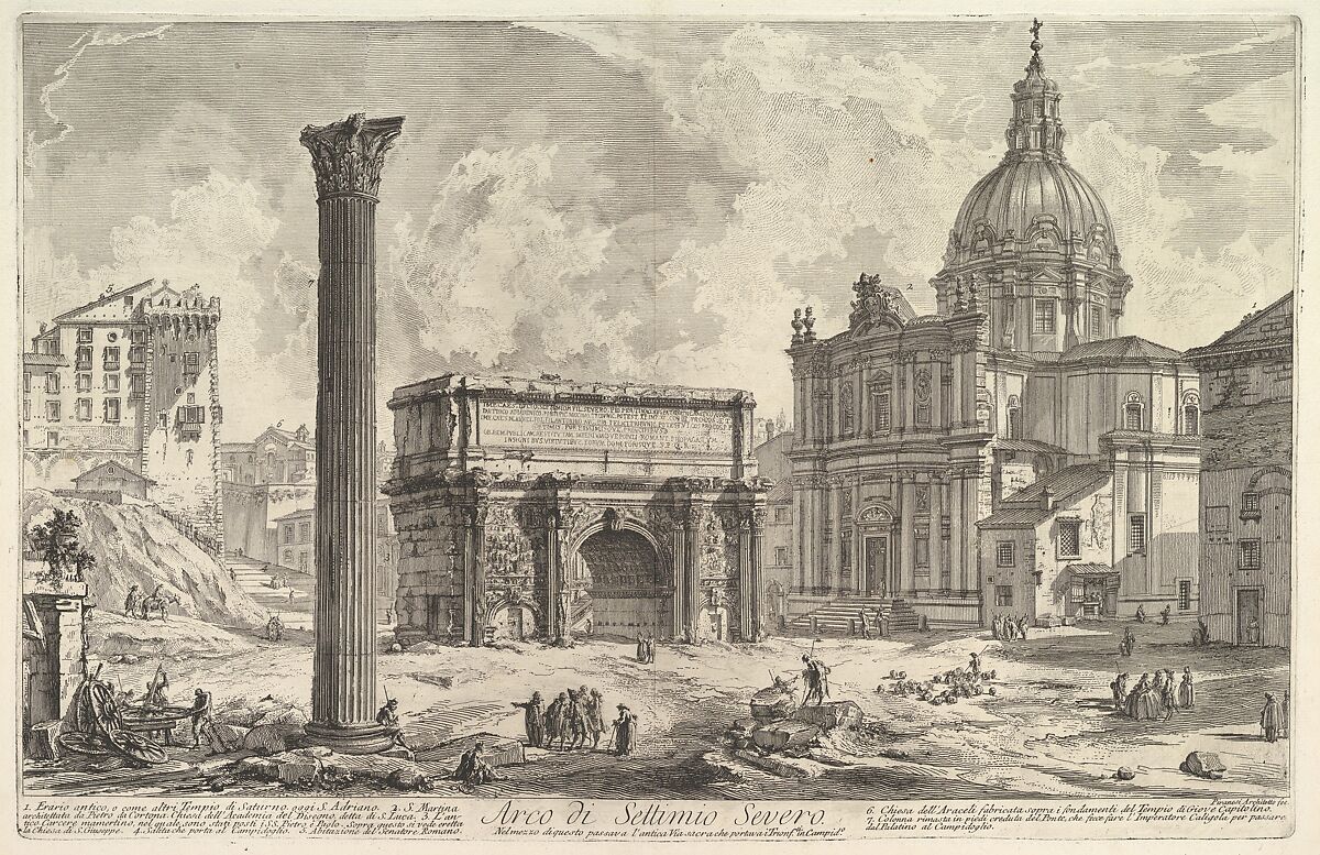 Giovanni Battista Piranesi | The Arch of Septimius Severus, with the ...