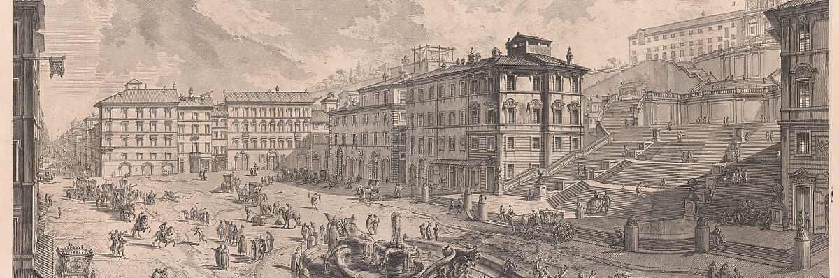 The Piazza di Spagna (Veduta di Piazza di Spagna), Giovanni Battista Piranesi (Italian, Mogliano Veneto 1720–1778 Rome), Etching