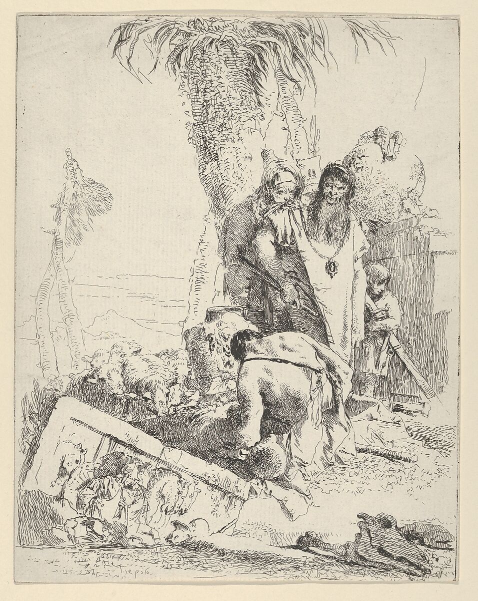 Shepherd with Two Magicians, from the Scherzi, Giovanni Battista Tiepolo (Italian, Venice 1696–1770 Madrid), Etching 