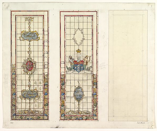 Window with marine motifs, design for Fishmongers’ Hall, London