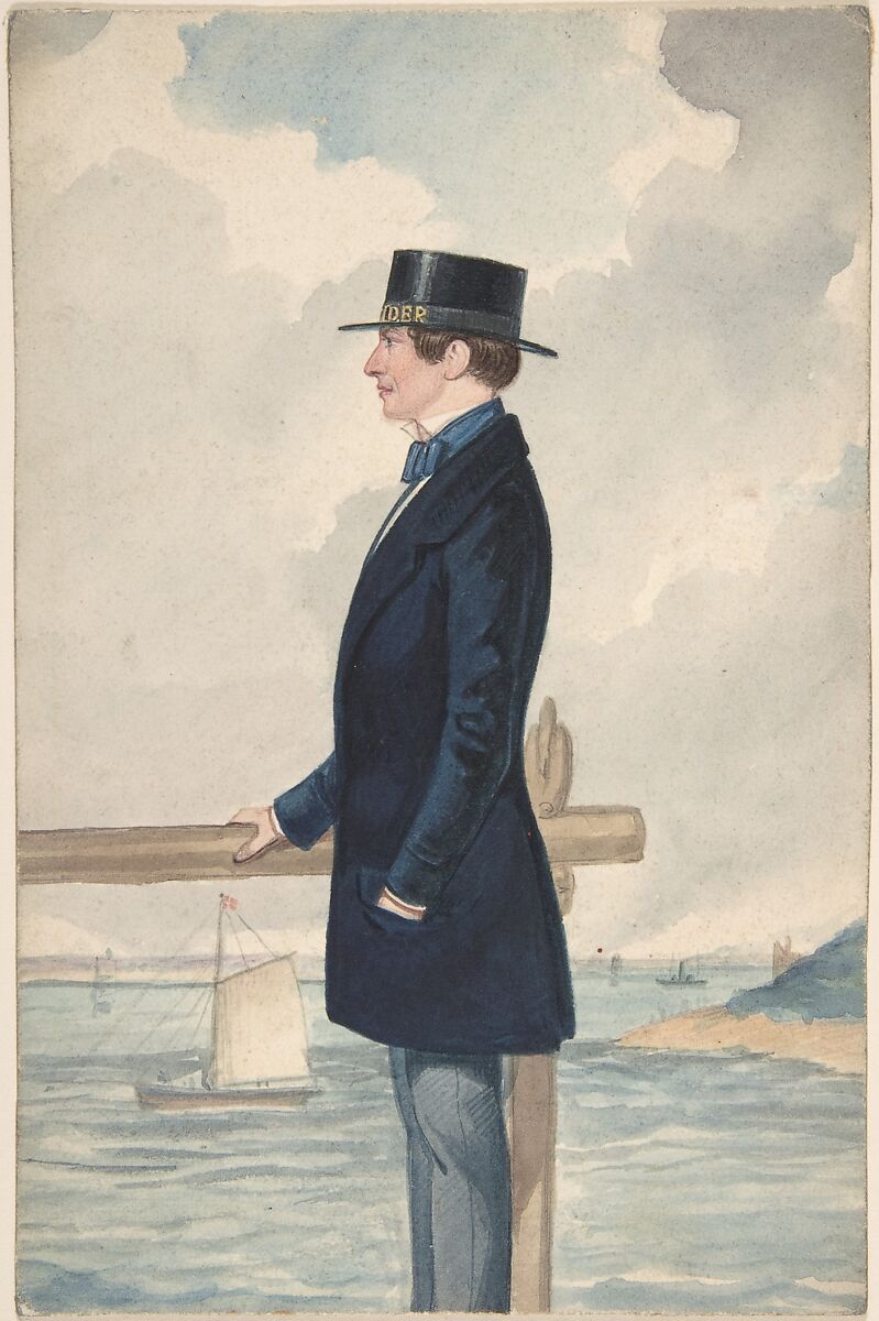 A Yachtsman, Robert Dighton, the Younger (British, ca. 1786–1865), Watercolor over graphite 