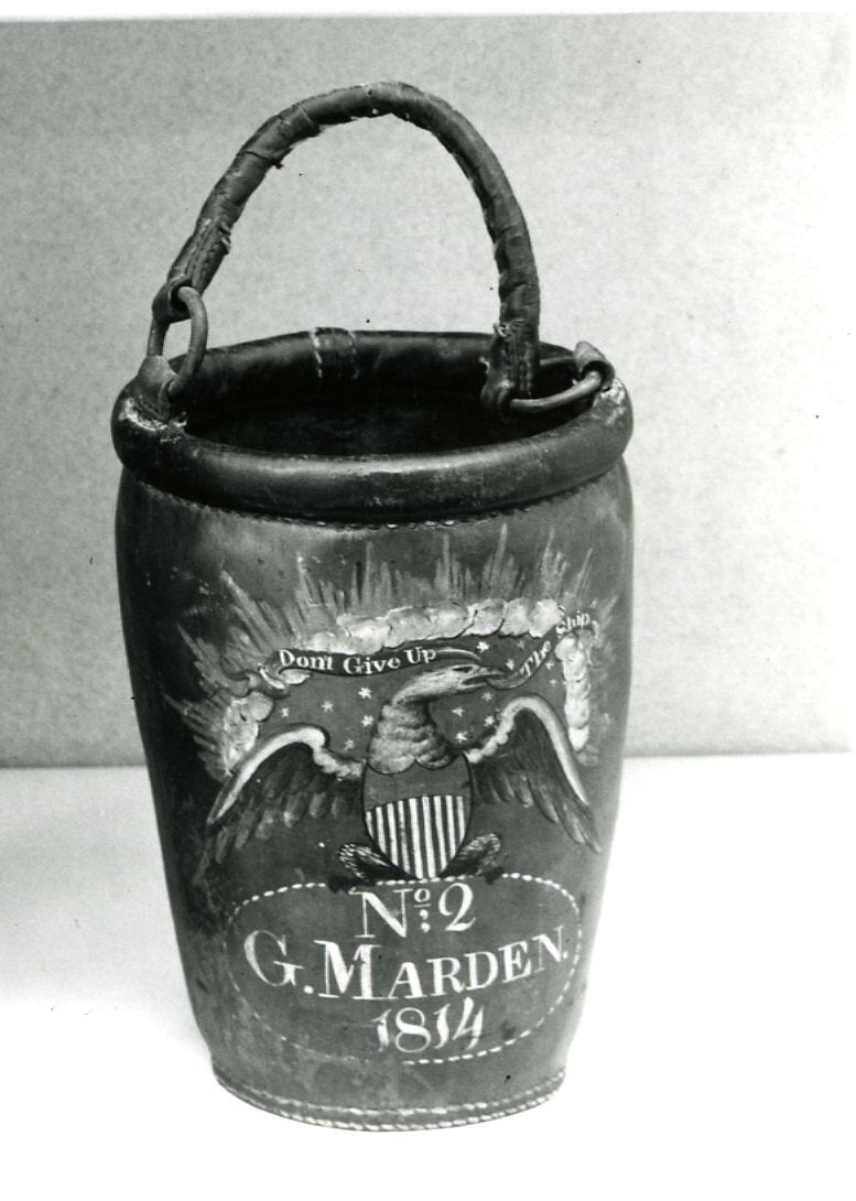 Fire Bucket, Painted leather 