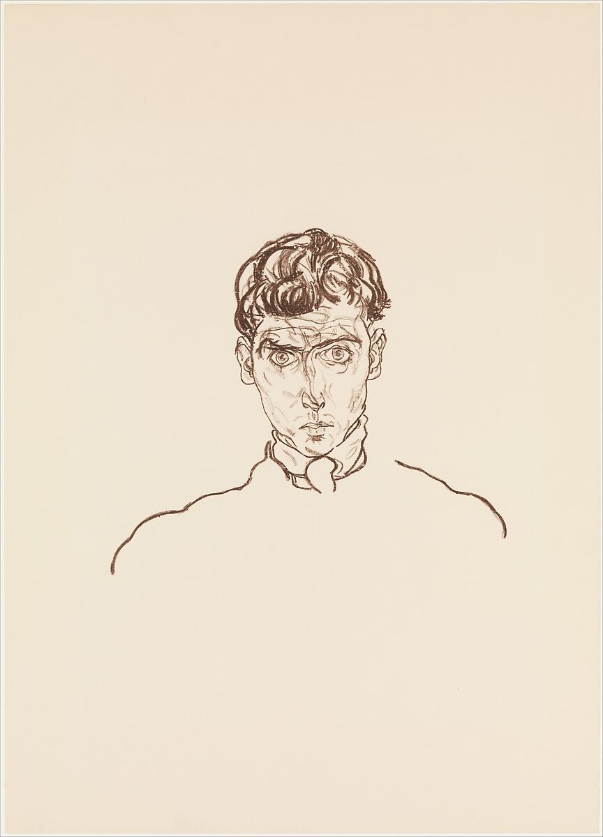 Portrait of Paris von Gütersloh, Egon Schiele (Austrian, Tulln 1890–1918 Vienna), Lithograph 