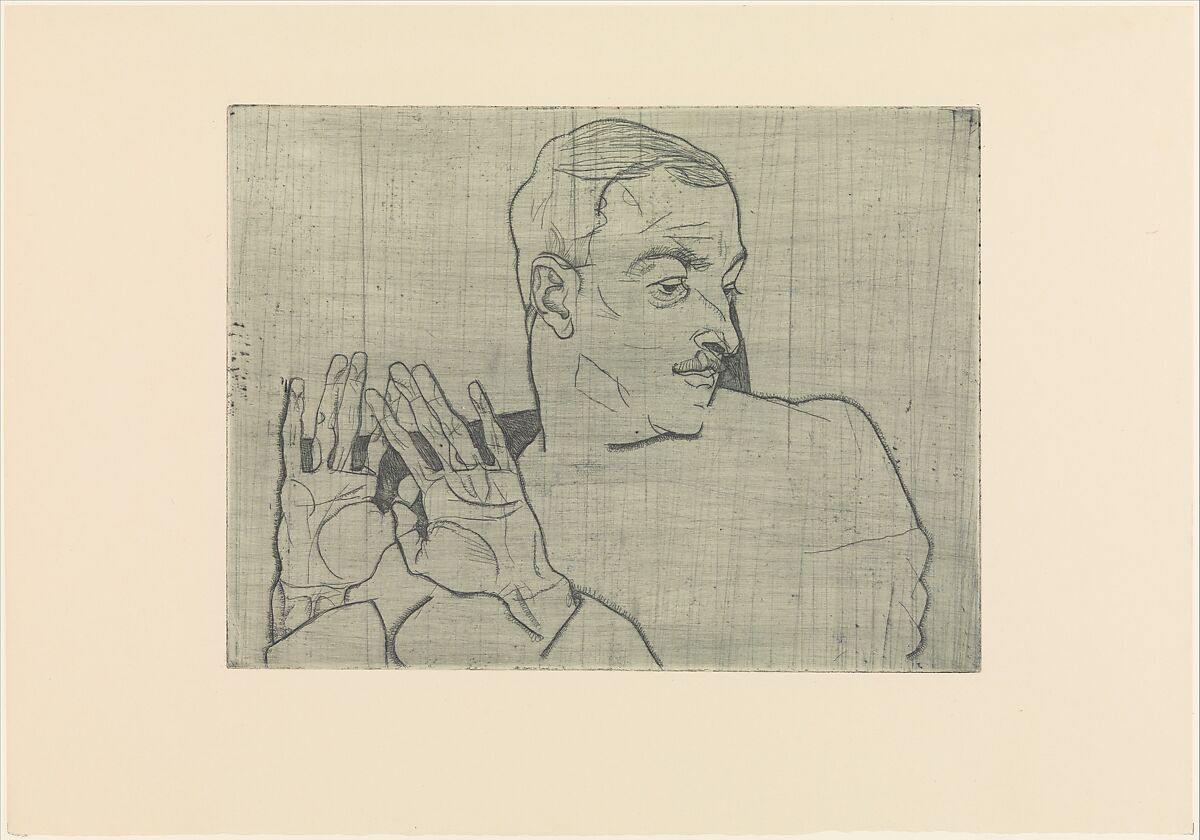 Portrait of Arthur Roessler, Egon Schiele (Austrian, Tulln 1890–1918 Vienna), Drypoint 