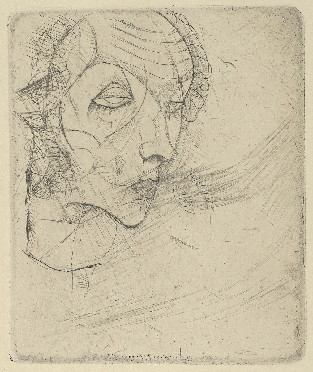 Self-Portrait, Egon Schiele (Austrian, Tulln 1890–1918 Vienna), Drypoint 