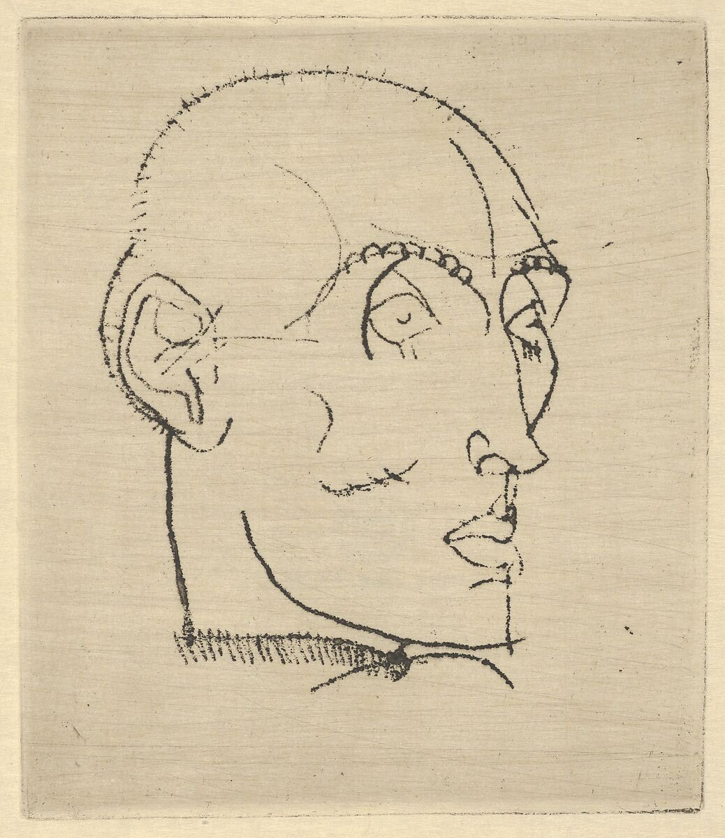Portrait of a Man, Egon Schiele (Austrian, Tulln 1890–1918 Vienna), Drypoint 