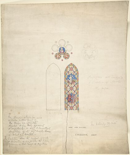 Design for stained glass windows in Ditteridge Church