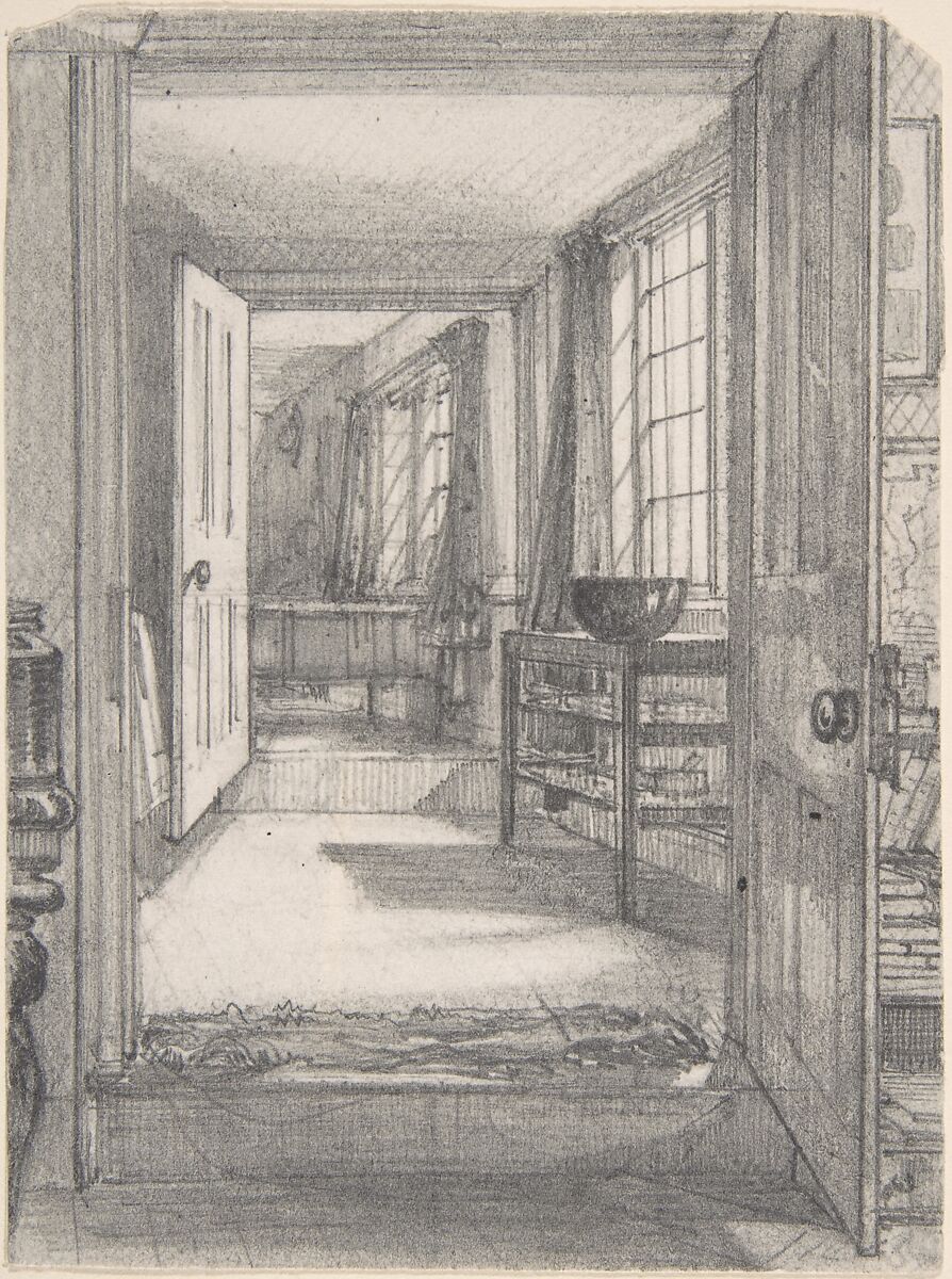 A Cottage Parlour, Sir Francis Seymour Haden (British, London 1818–1910 Bramdean, Hampshire), Graphite 