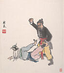 Opera Figures, Guan Liang (Chinese, 1900–1986), Album of twelve leaves; ink and color on paper, China