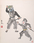 Opera Figures, Guan Liang (Chinese, 1900–1986), Album of twelve leaves; ink and color on paper, China