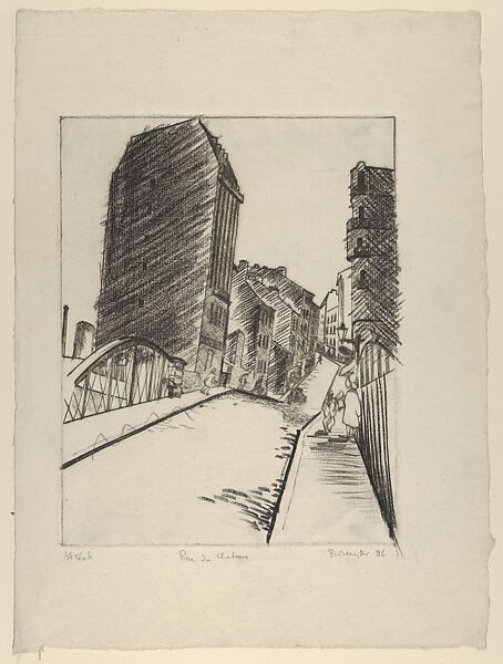 Rue du Chateau (1st State), Stanley William Hayter (British, London 1901–1988 Paris), Drypoint 