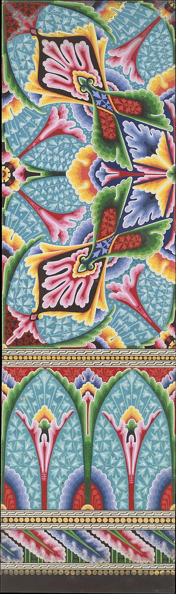 Design drawing, Christopher Dresser (British, Glasgow, Scotland 1834–1904 Mulhouse), Graphite, ink, and gouache (bodycolor)