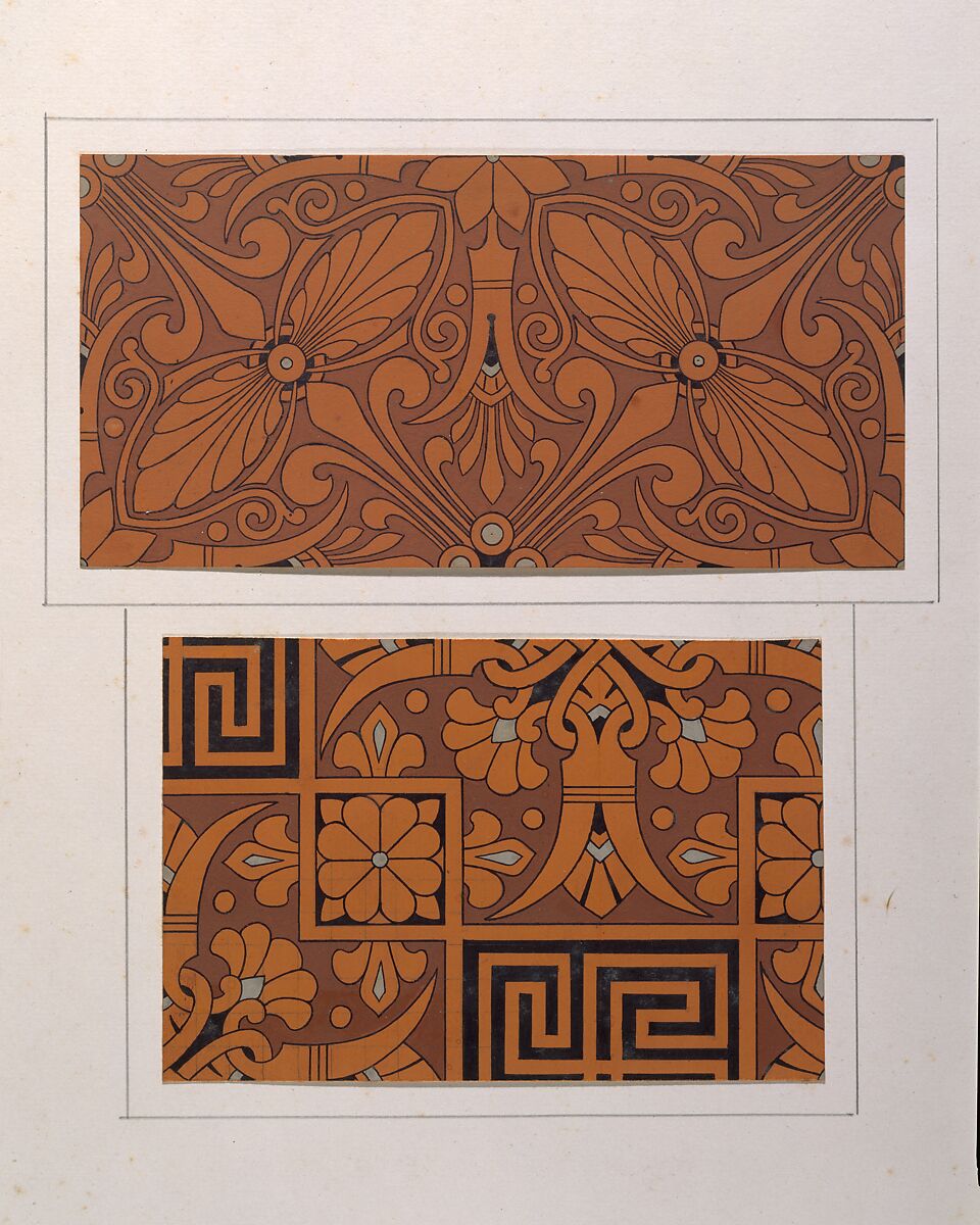 Design drawing, Christopher Dresser (British, Glasgow, Scotland 1834–1904 Mulhouse), Graphite, ink, and gouache (bodycolor)