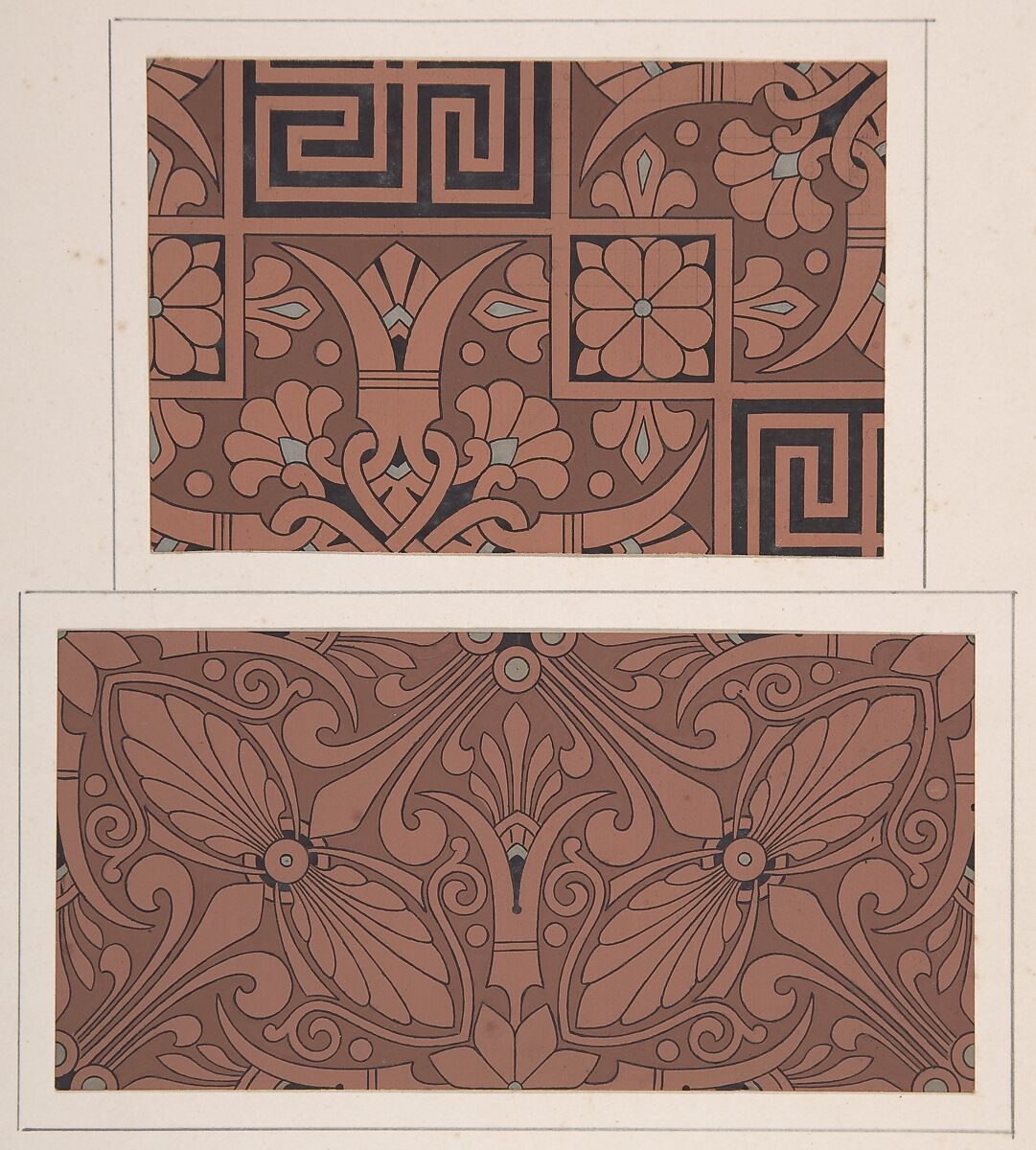 Design drawing, Christopher Dresser (British, Glasgow, Scotland 1834–1904 Mulhouse), Graphite, ink, and gouache (bodycolor) 