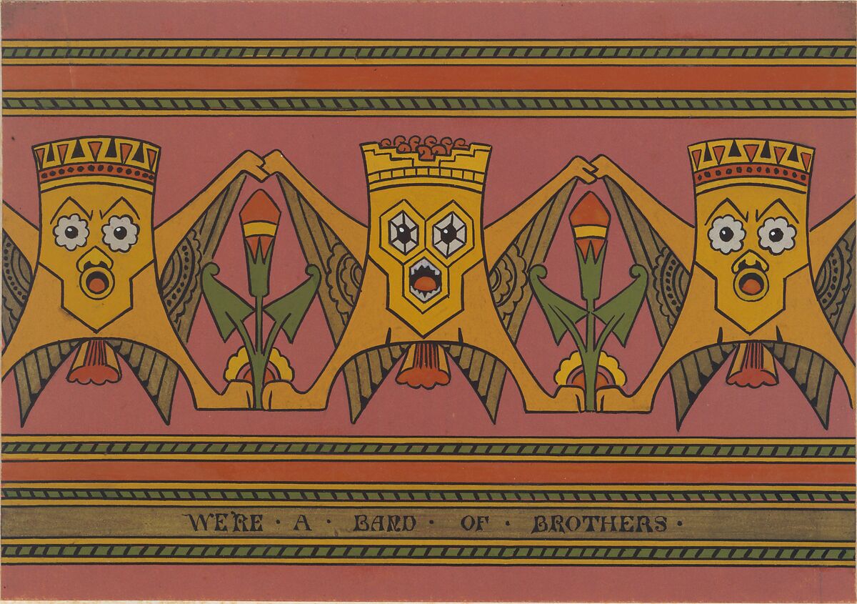 We're a Band of Brothers, Christopher Dresser (British, Glasgow, Scotland 1834–1904 Mulhouse), Graphite, ink, and gouache (bodycolor)