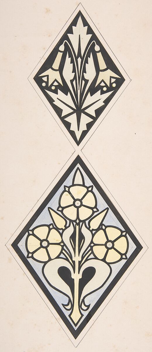 Design drawing, Christopher Dresser (British, Glasgow, Scotland 1834–1904 Mulhouse), Graphite, ink, and gouache (bodycolor) 