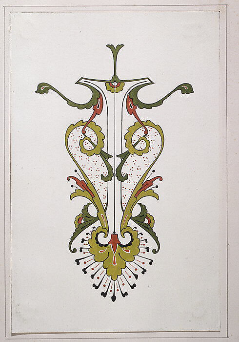 Design drawing, Christopher Dresser (British, Glasgow, Scotland 1834–1904 Mulhouse), Graphite, ink, and gouache (bodycolor)