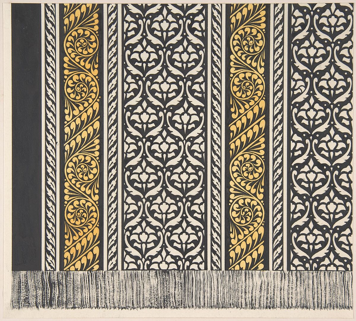 Design drawing, Christopher Dresser (British, Glasgow, Scotland 1834–1904 Mulhouse), Graphite, ink, and gouache (bodycolor) 