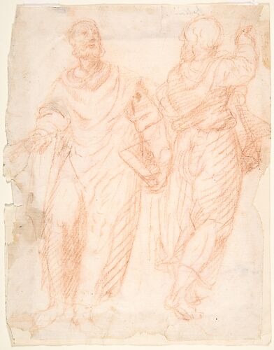 Two standing male figures (recto); two standing male figures (verso)
