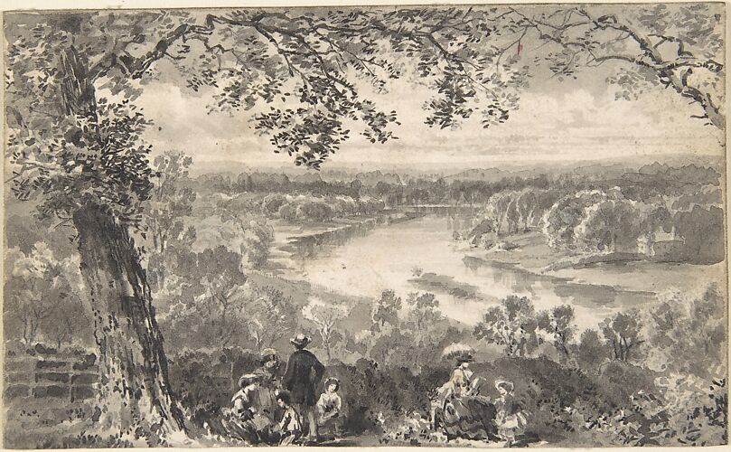View of the Thames with Figures in Foreground