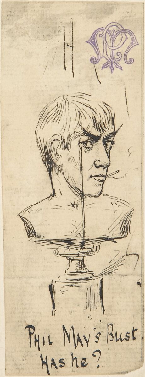 "Phil May's Bust. Has he?", Phil May (British, New Wortley, Leeds 1864–1903 London), Pen and black ink 