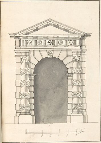 Elevation of Rustic Doric Doorway