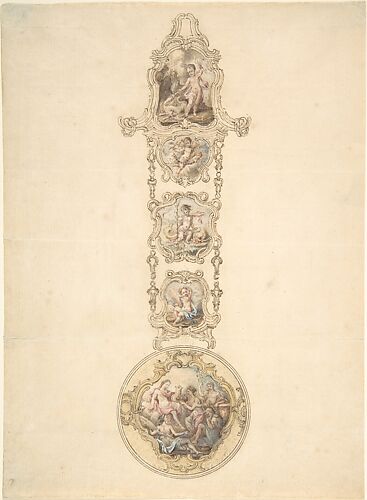 Design for an Enameled Watchcase and Châtelaine with Mythological Figures