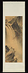 Cries of Gibbons by the Waterfall, Li Xiongcai (Chinese, 1910–2001), Hanging scroll; ink and color on alum paper, China
