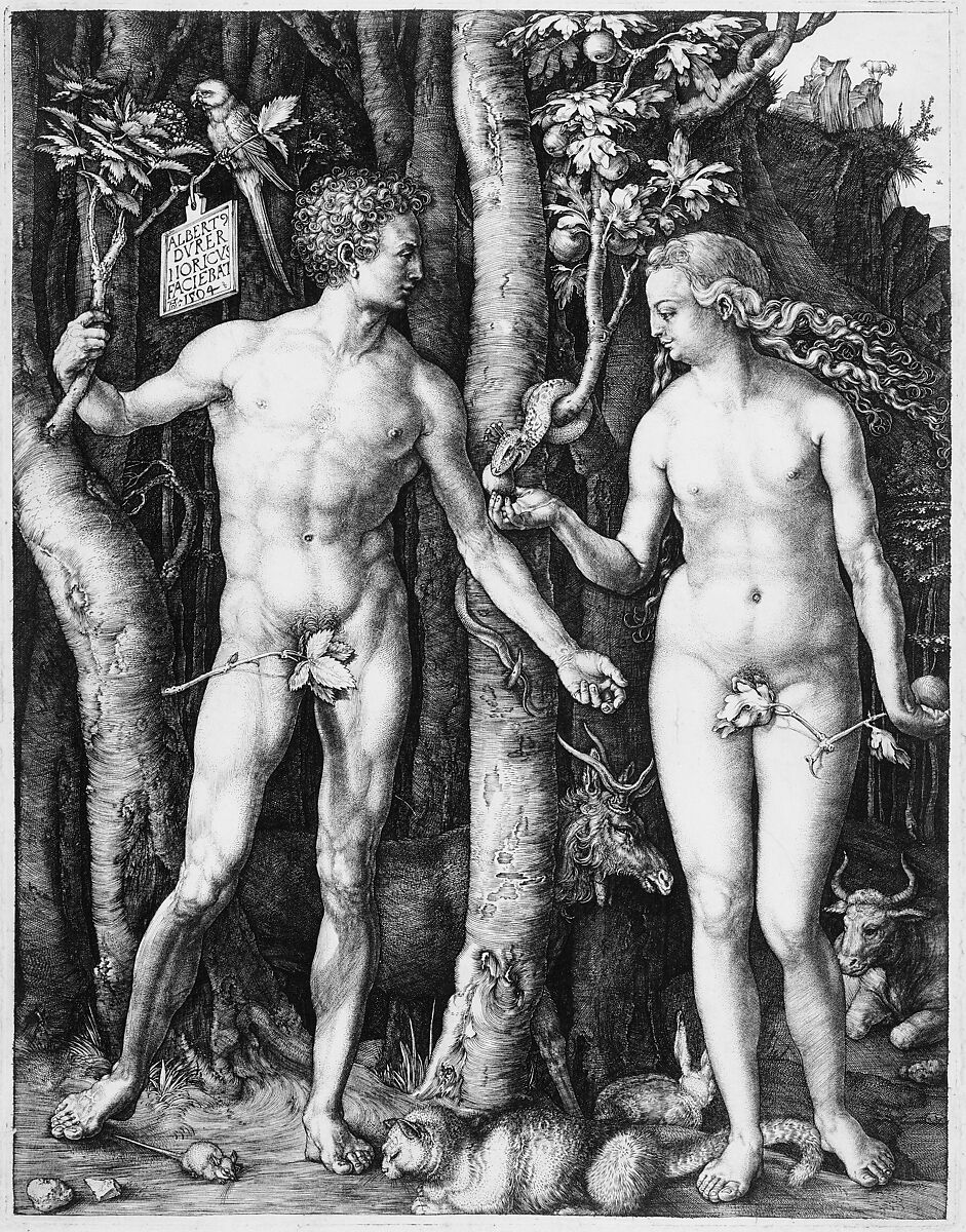 Adam and Eve, Albrecht Dürer (German, Nuremberg 1471–1528 Nuremberg), Engraving