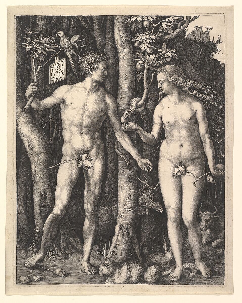 Adam and Eve, Albrecht Dürer  German, Engraving