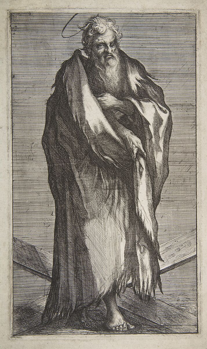 Saint Andrew, Jacques Bellange (French, Bassigny (?) ca. 1575–1616 Nancy), Etching 